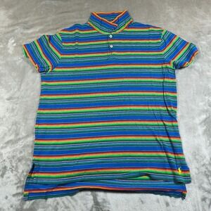 Vintage Polo Ralph Lauren Polo Shirt Mens Medium Rainbow Stripe Serape Colorful